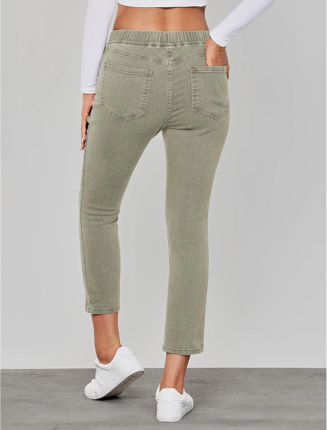 GRAPENT Pull On Jeans for Women High Waisted Skinny Capri Pants Trendy Stretch Denim Cropped Jeans Crop Jeggings Capris