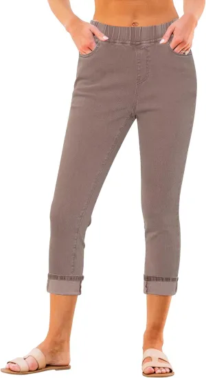 GRAPENT Pull On Jeans for Women High Waisted Skinny Capri Pants Trendy Stretch Denim Cropped Jeans Crop Jeggings Capris