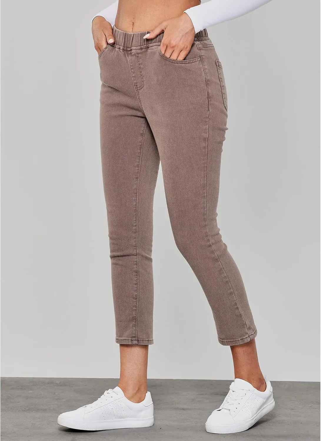 GRAPENT Pull On Jeans for Women High Waisted Skinny Capri Pants Trendy Stretch Denim Cropped Jeans Crop Jeggings Capris
