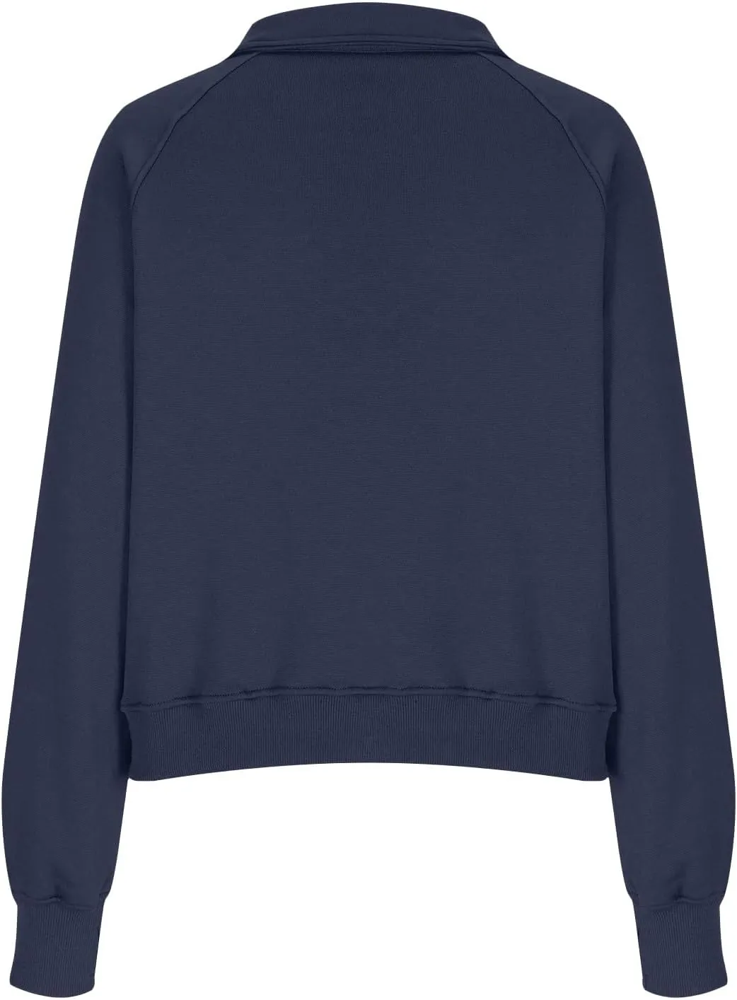 Half Zip Pullover Women Fleece Cropped Oversized Sweatshirt Pocket Quarter Zip Cute Sweatshirts with Thumb Holes