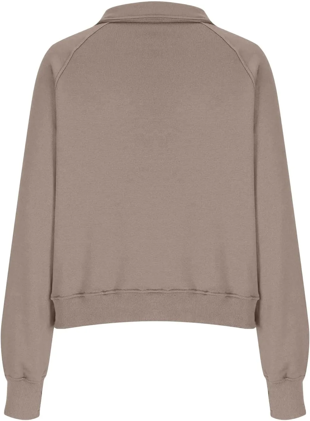 Half Zip Sweatshirt Women Cropped Oversized Fleece Pullover Zipped Thumb Hole Cute Sweatshirts with Pockets
