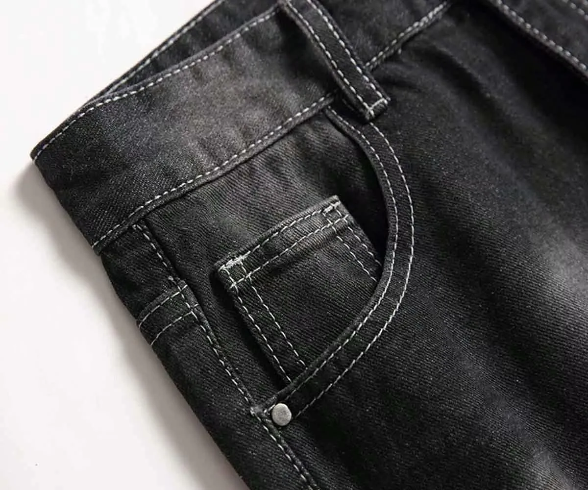 HENGAO Boy's Distressed Ripped Skinny Jeans