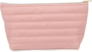 Hiroyuki Iridescent Quilted Makeup Bag (plain, light pink)