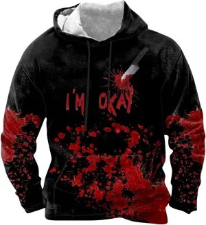 Hoodies For Men Hoodie Hooded Sweatshirt Top Striped Pleated Plunger Sleeve Hoodie Black Sweatshirt Men Men'S