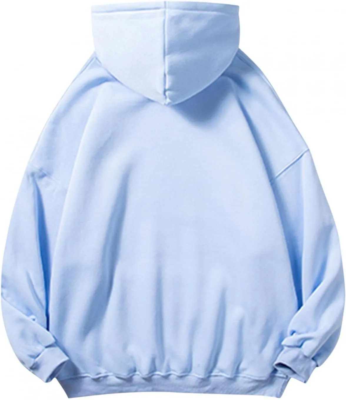 Hoodies for Men Men's Long Sleeve Drop Shoulder Solid Color Hooded Sweatshirts Casual Drawstring Hoodie with Pocket