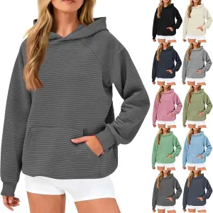 Hoodies for Women Casual Hooded Oversized Sweatshirts with Kangaroo Pocket Raglan Long Sleeve Loose Pullover Tops