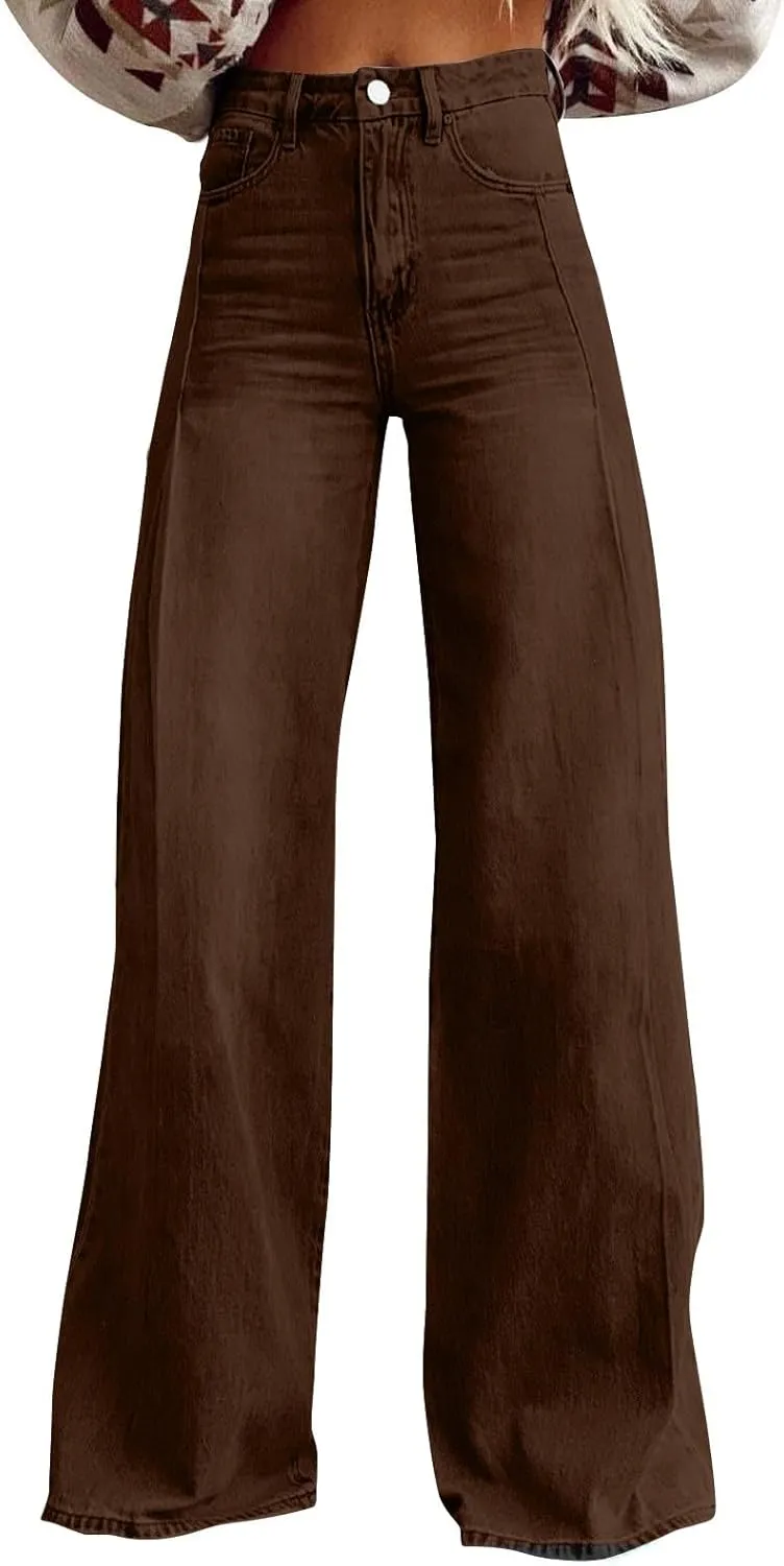 Jeans for Women Baggy Boyfriend Denim Pants Vintage High Waisted Wide Leg Jeans Woman with Pockets Stretchy Pant