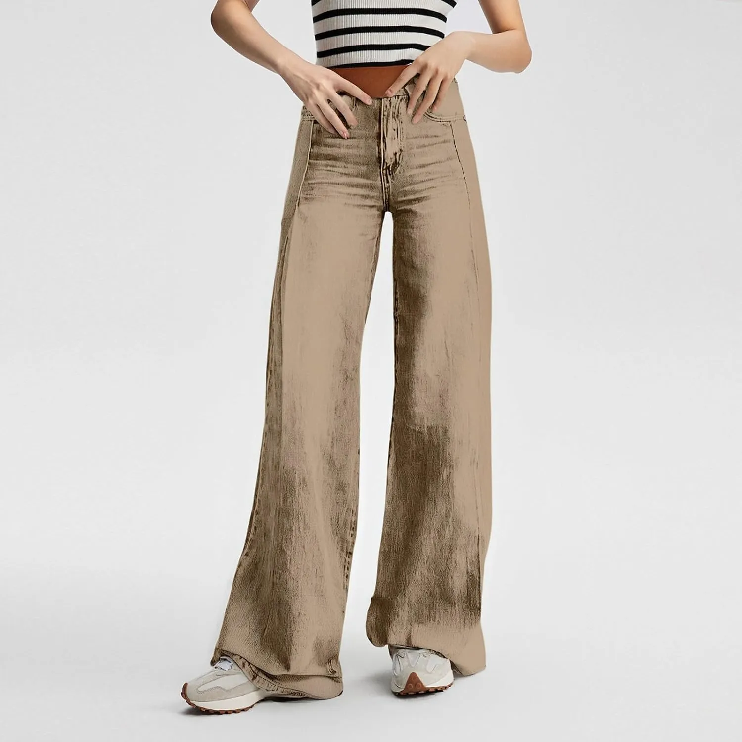 Jeans for Women Baggy Boyfriend Denim Pants Vintage High Waisted Wide Leg Jeans Woman with Pockets Stretchy Pant
