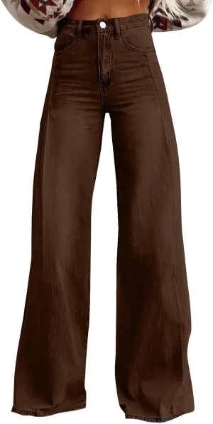 Jeans for Women Baggy Boyfriend Denim Pants Vintage High Waisted Wide Leg Jeans Woman with Pockets Stretchy Pant