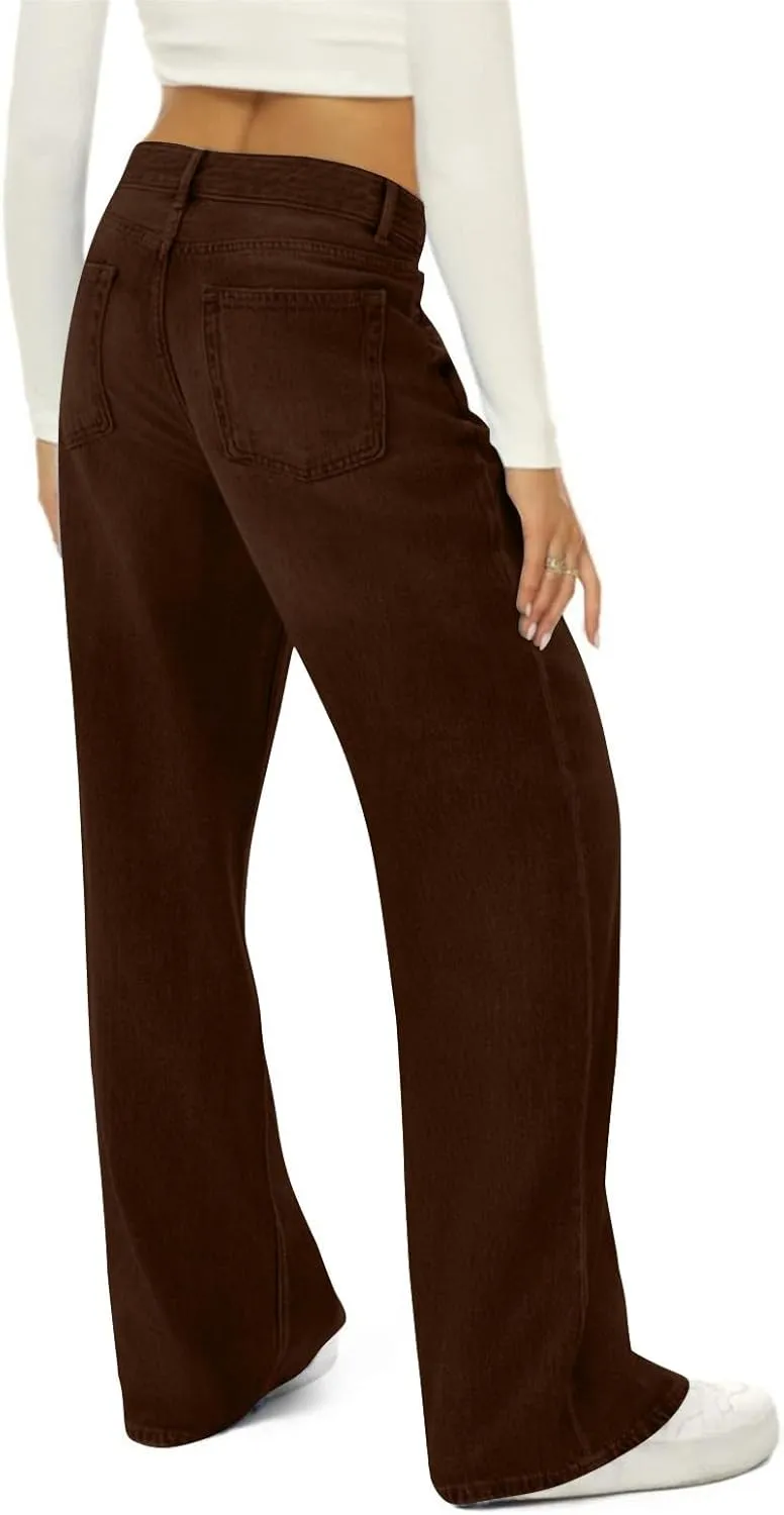 Jeans for Women Baggy Boyfriend Denim Pants Vintage High Waisted Wide Leg Jeans Woman with Pockets Stretchy Pant