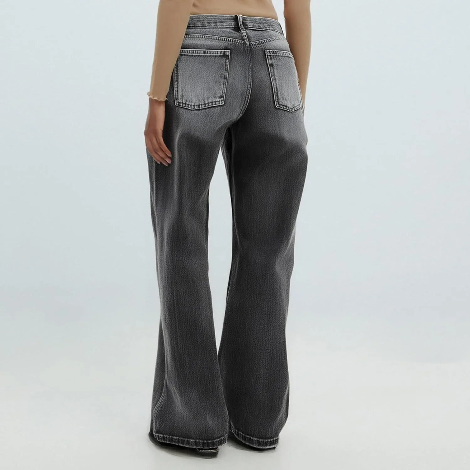 Jeans for Women, Jeans Women Stretchy Trendy Plus Size Baggy Trousers Low Rise 2025 Straight Leg Summer