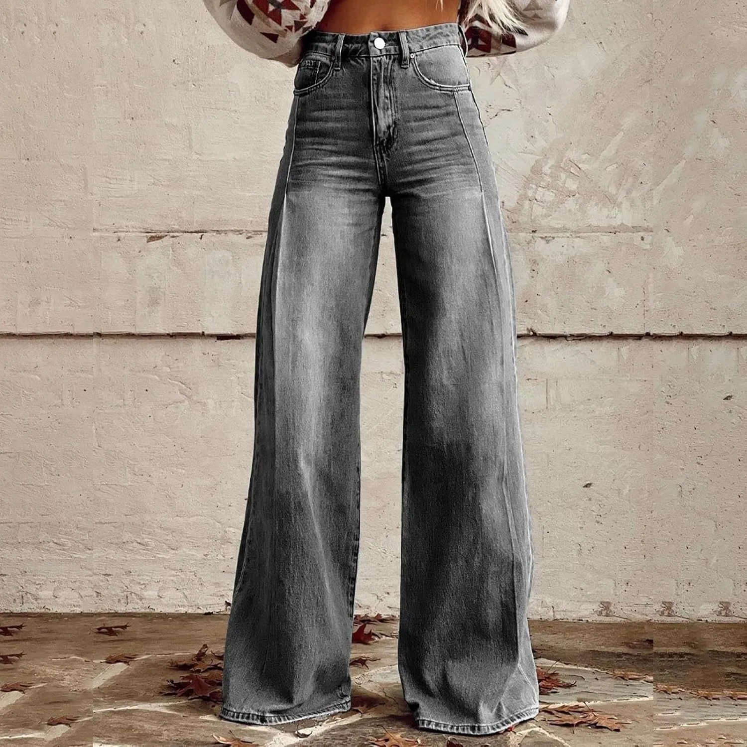 Jeans for Women, Jeans Women Stretchy Trendy Plus Size Baggy Trousers Low Rise 2025 Straight Leg Summer