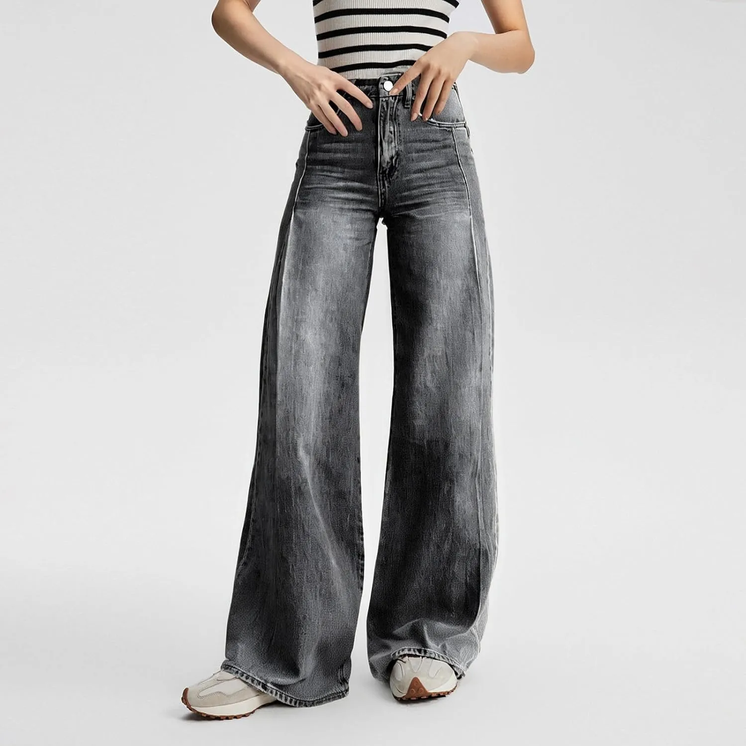 Jeans for Women, Jeans Women Stretchy Trendy Plus Size Baggy Trousers Low Rise 2025 Straight Leg Summer