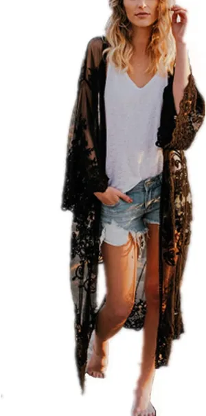 Jeasona Beach Coverups for Women Kimono Robes Cardigans Cover UP Beach Dress
