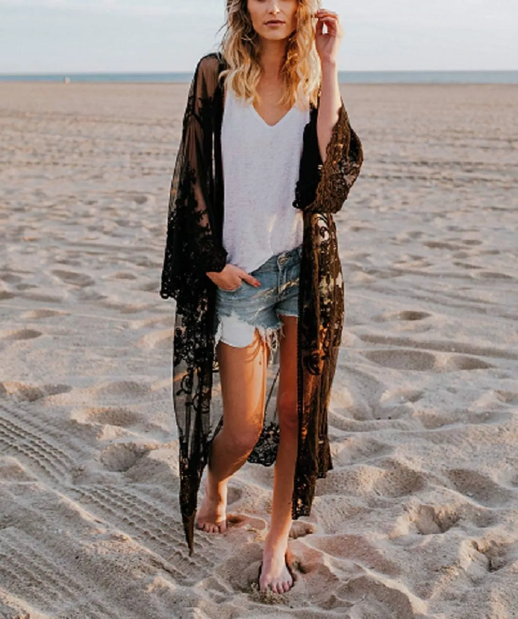 Jeasona Beach Coverups for Women Kimono Robes Cardigans Cover UP Beach Dress