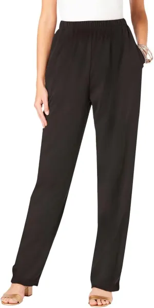 JOAU Women's Plus Size Loose Fit Elastic High Waist Pants Casual Straight Leg Baggy Trousers Soft Loungewear with Pockets