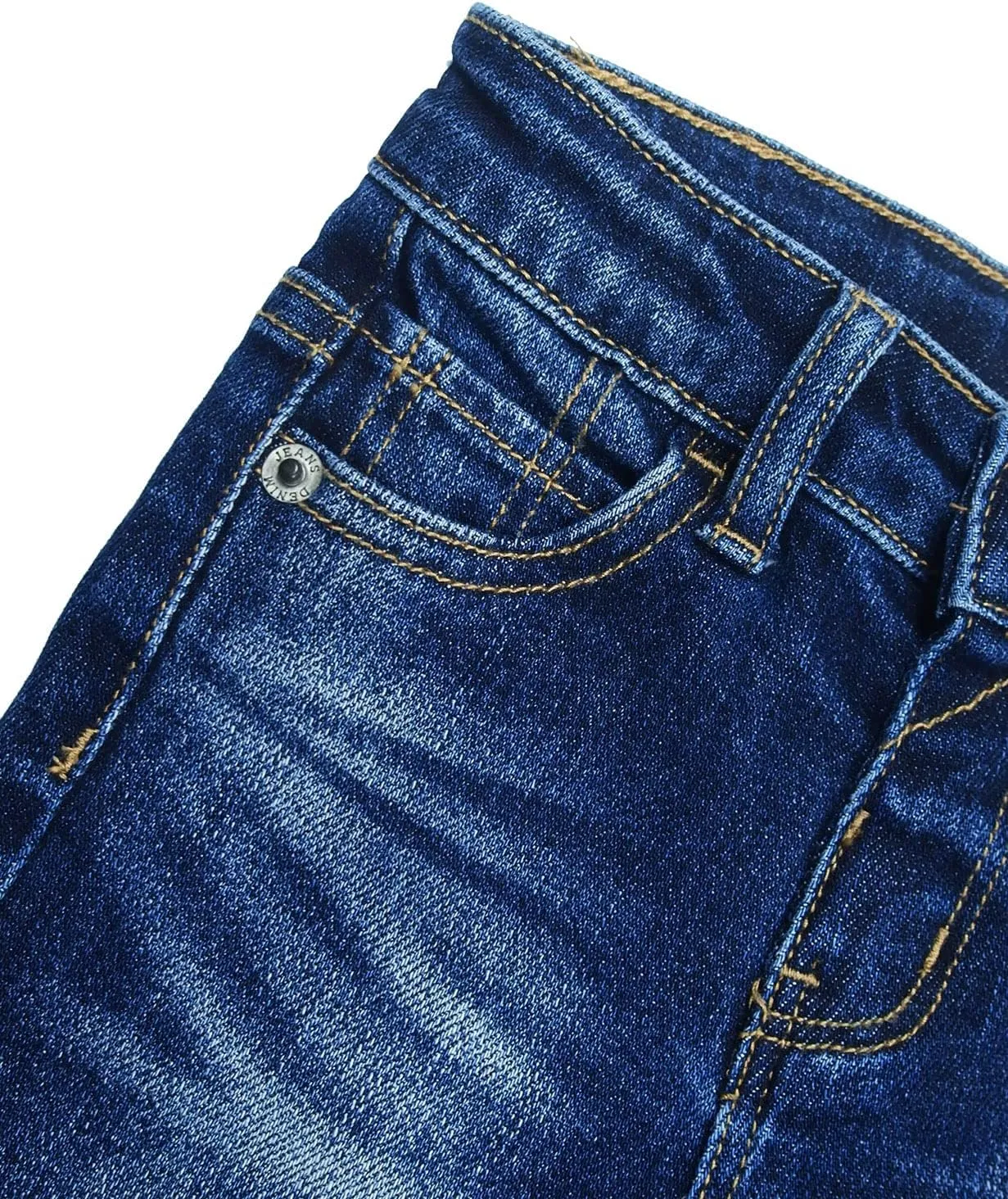 KIDSCOOL SPACE Baby Girl Boy Jeans,Little Kid Elastic Band Inside Ripped Denim Jeans Pants