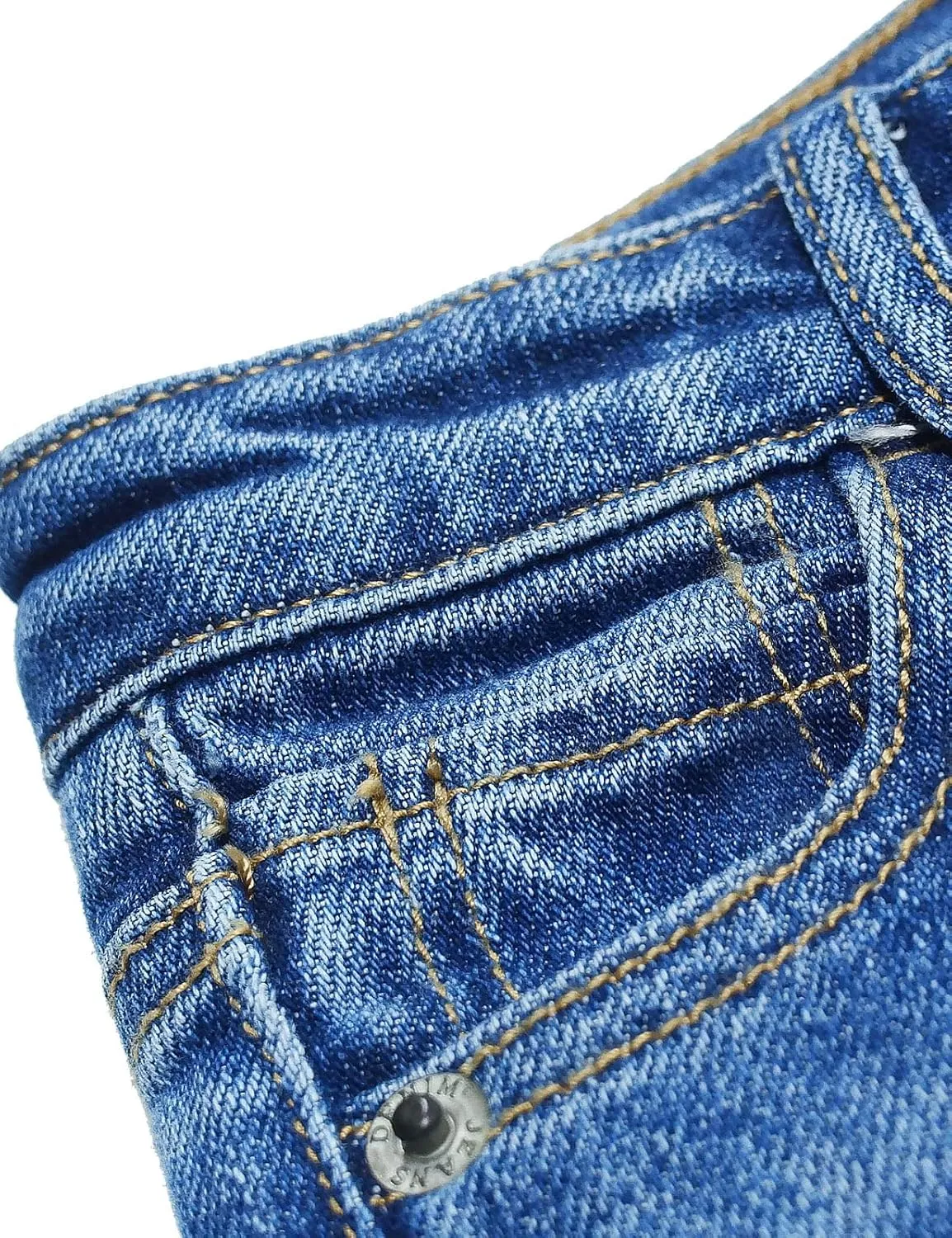 KIDSCOOL SPACE Baby Girl Boy Jeans,Little Kid Elastic Band Inside Ripped Denim Jeans Pants