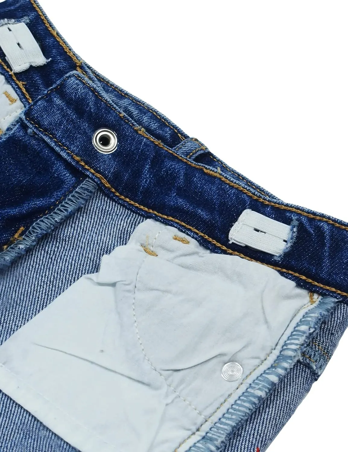 KIDSCOOL SPACE Baby Girl Boy Jeans,Little Kid Elastic Band Inside Ripped Denim Jeans Pants