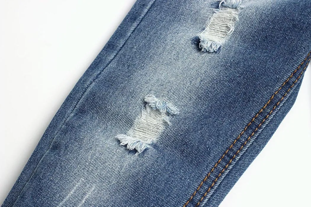 KIDSCOOL SPACE Baby Girl Boy Jeans,Little Kid Elastic Band Inside Ripped Denim Jeans Pants
