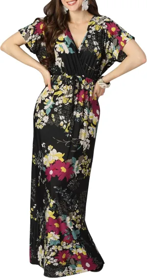 KOH KOH Womens Long Summer Floral Evening Sexy Kaftan Evening Gown Maxi Dress