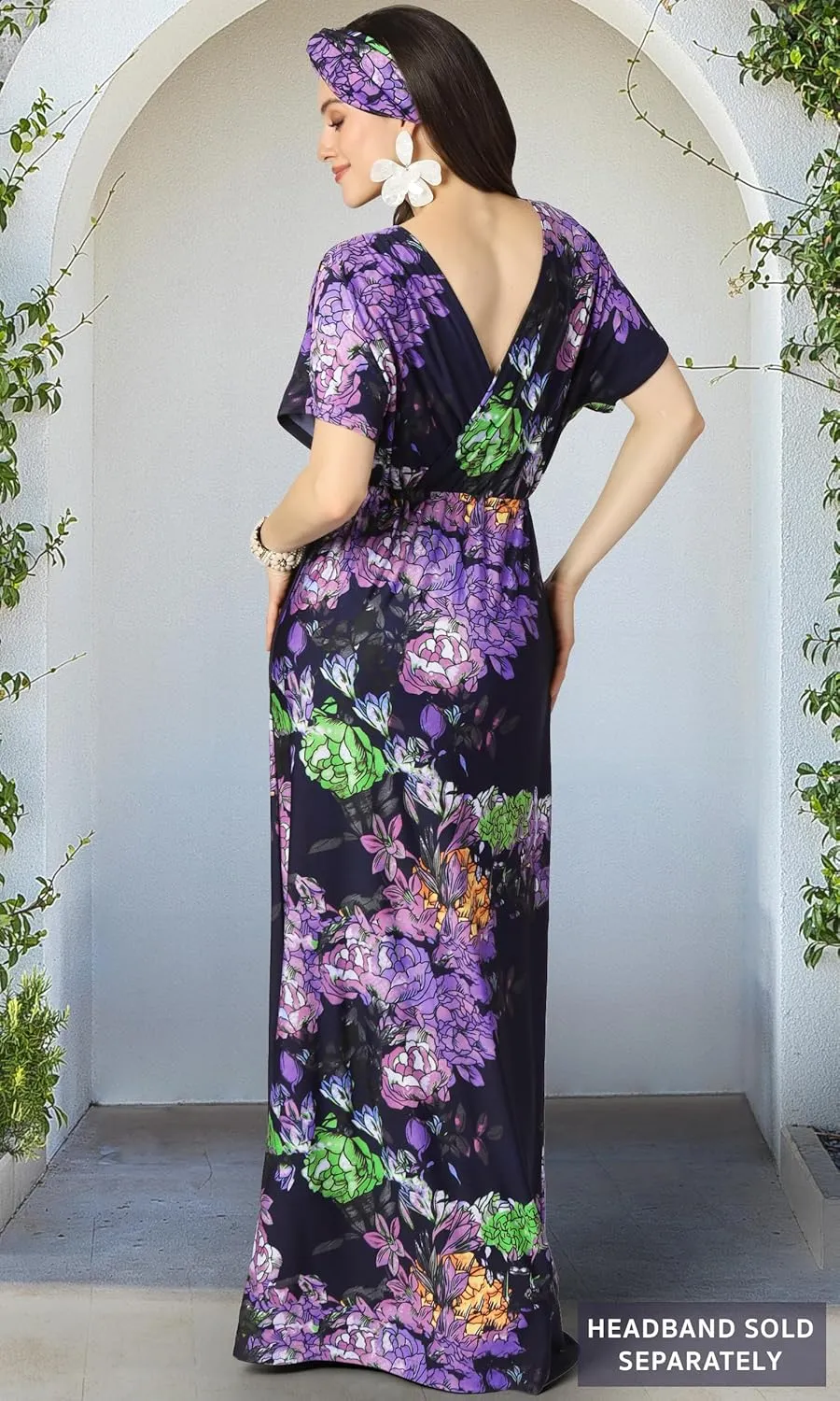 KOH KOH Womens Long Summer Floral Evening Sexy Kaftan Evening Gown Maxi Dress