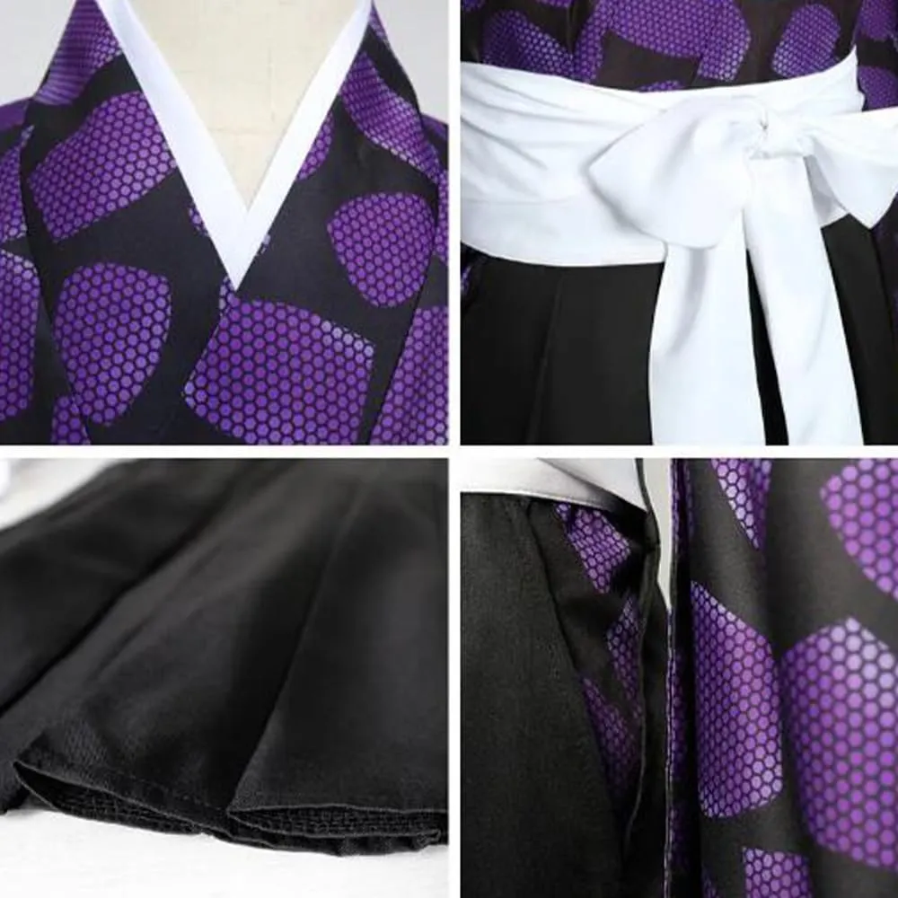 Kokushibou Costume,Kokushibou Cosplay Costume Outfit Kimono Kokushibou Uniform Cloak Purple Robe Halloween