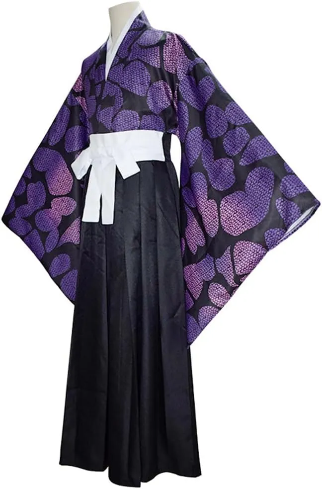 Kokushibou Costume,Kokushibou Cosplay Costume Outfit Kimono Kokushibou Uniform Cloak Purple Robe Halloween