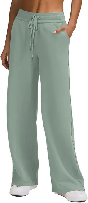 Kubbon Wide Leg Pants for Women High Waist Trousers Adjustable Knotted Comfy Loose Sweatpants Summer Casual Jogging Pants