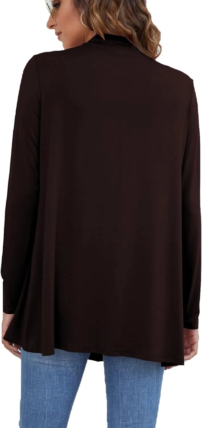 Ladlop Women's Lightweight Open Front Cardigans Long Sleeve Casual Soft Drape Fall Cardigan