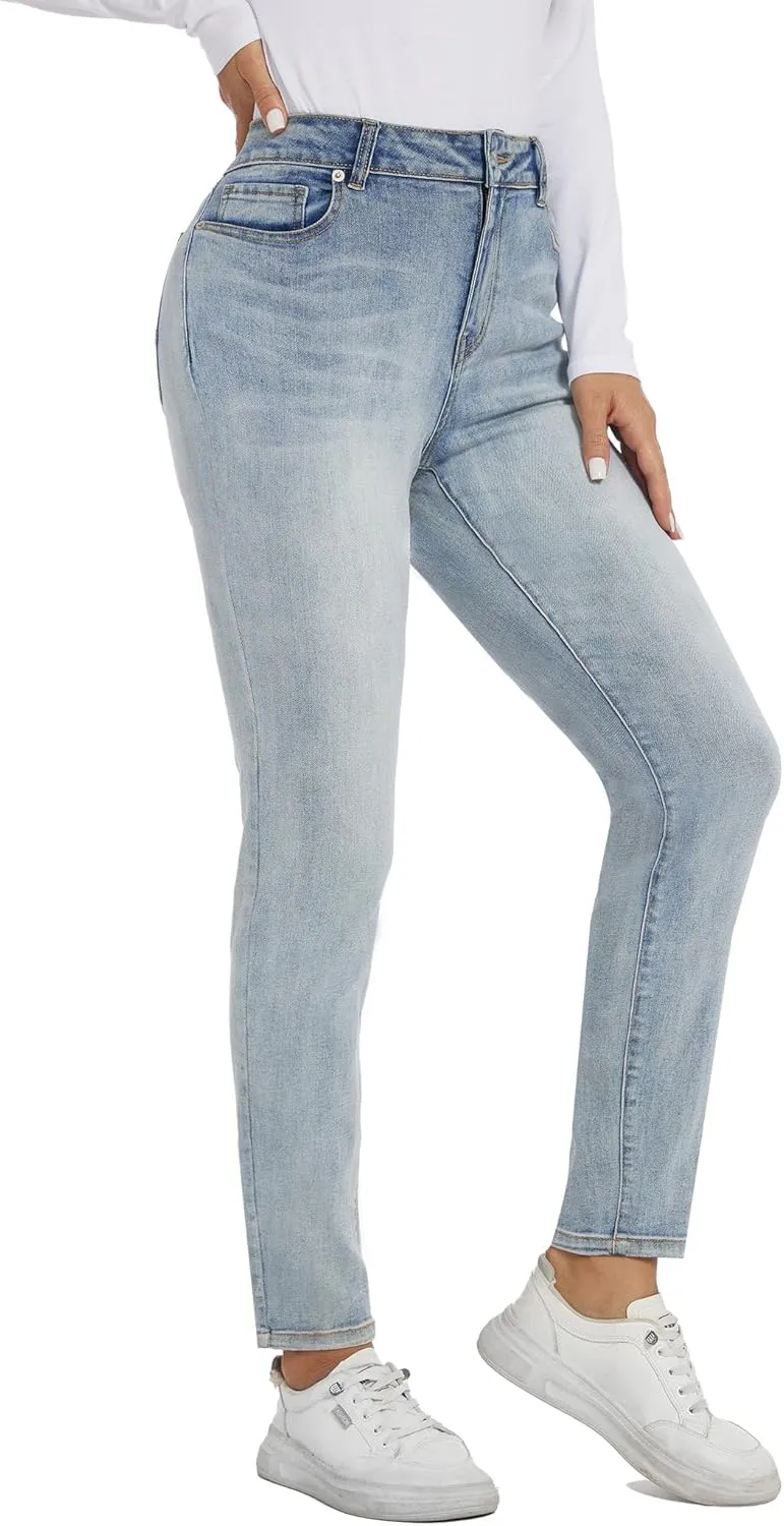 LICTZNEE Jeans for Women High Waist, Skinny Stretchy Jeans Slim Fit Leg Pants with Pockets Tummy Control Butt Lift