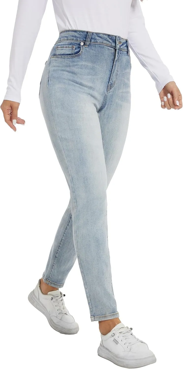 LICTZNEE Jeans for Women High Waist, Skinny Stretchy Jeans Slim Fit Leg Pants with Pockets Tummy Control Butt Lift