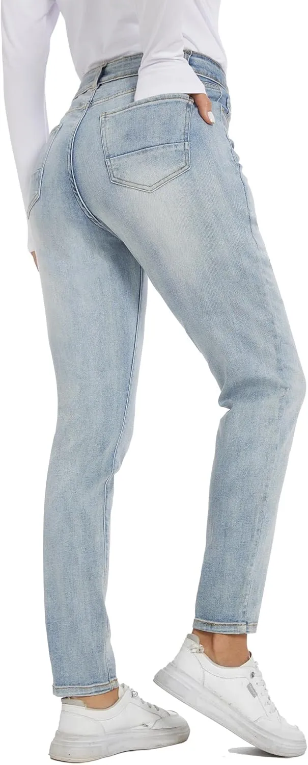 LICTZNEE Jeans for Women High Waist, Skinny Stretchy Jeans Slim Fit Leg Pants with Pockets Tummy Control Butt Lift