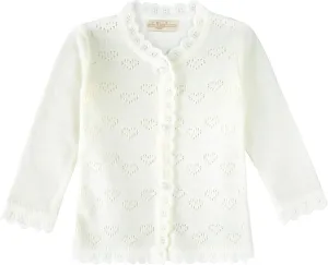 Lilax Baby Girls' Little Hearts Knit Cardigan Sweater