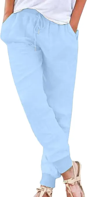 Linen Pants for Women Cotton Linen Loose Fit Trousers Wide Leg Pant Palazzo Pants Casual Summer Going Out 2025