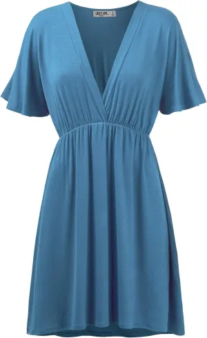 Lock and Love Womens Short Sleeve Kimono Style Deep V Neck Casual Summer Dress S-3XL Plus Size