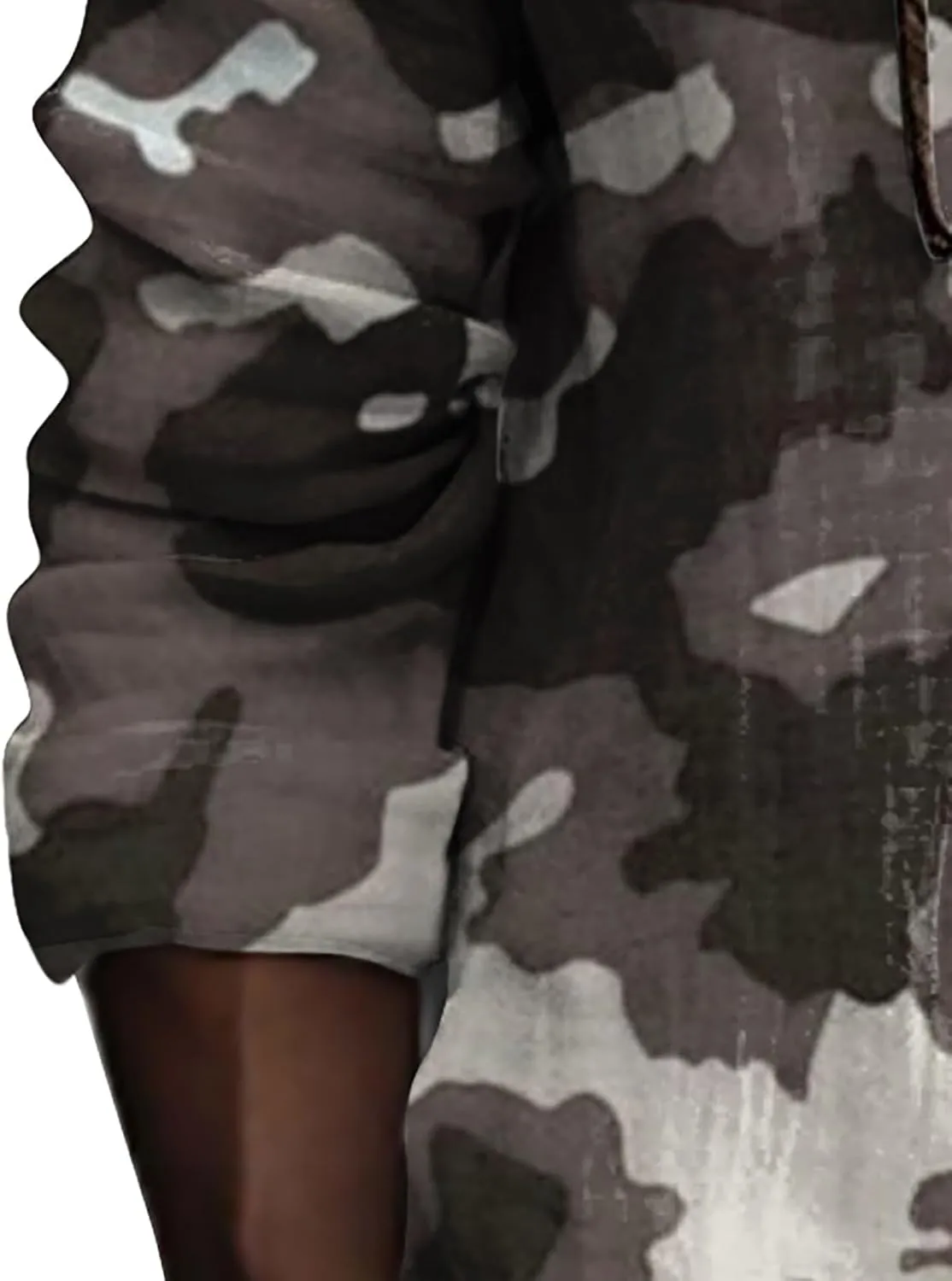 Long Sleeve Beach Hippie Tops with Hat Men's Casual Fashion Loose Trend Camouflage Long Sleeve Shirts