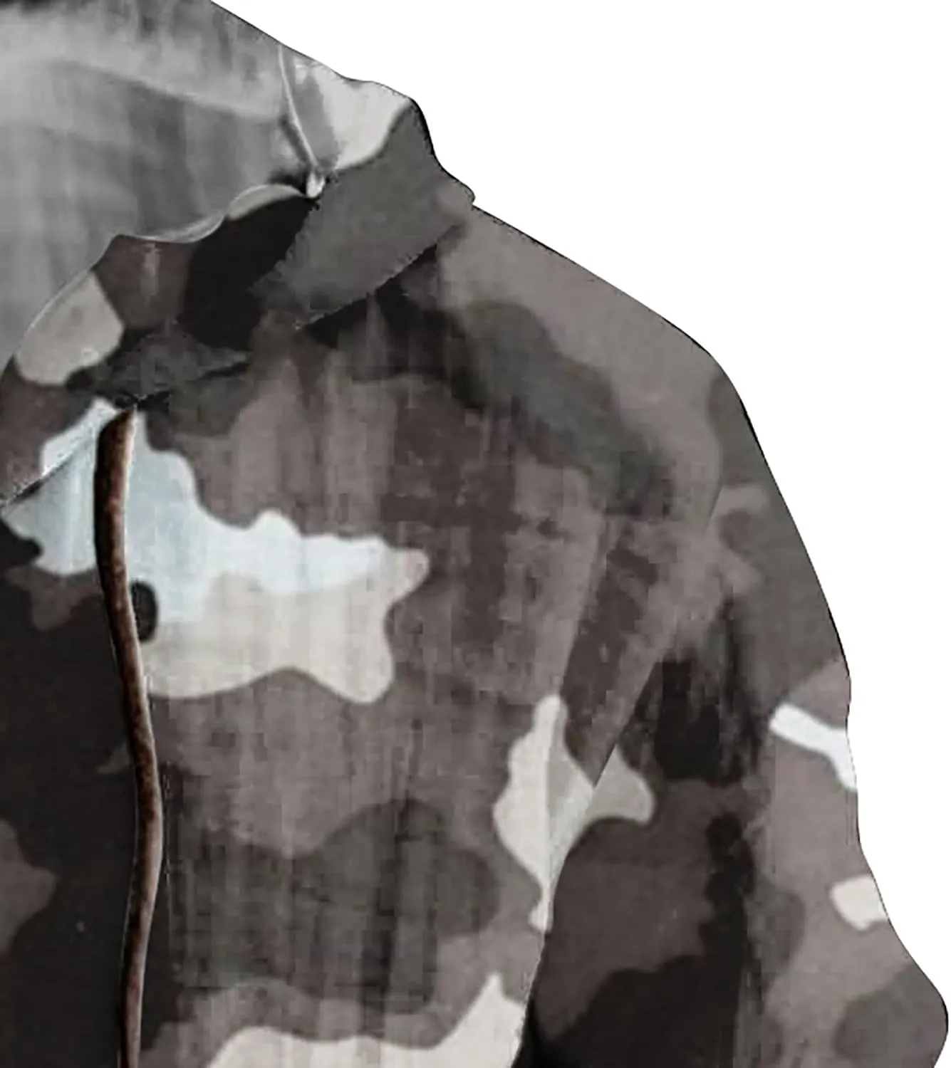 Long Sleeve Beach Hippie Tops with Hat Men's Casual Fashion Loose Trend Camouflage Long Sleeve Shirts