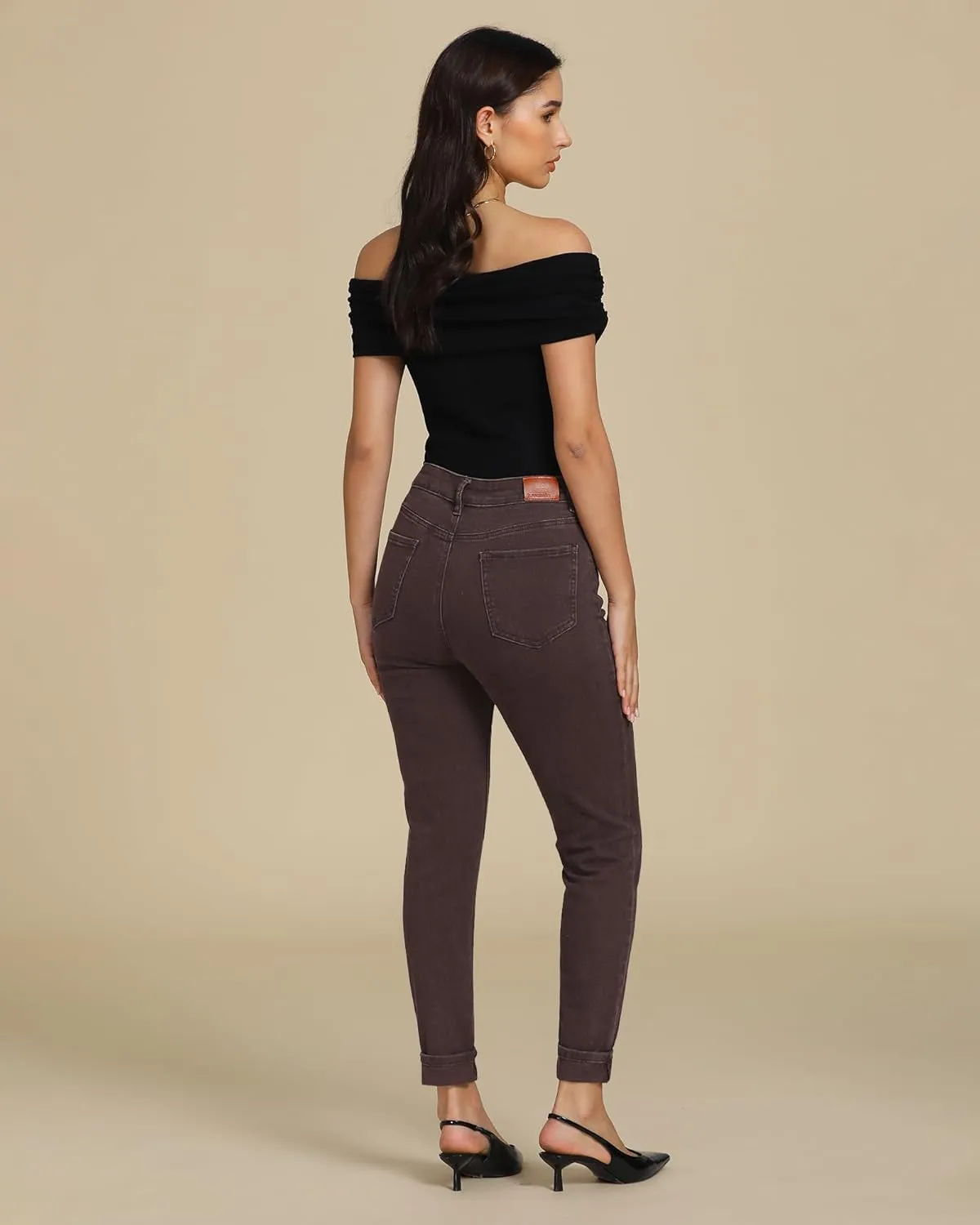 luvamia Skinny Jeans for Women Trendy High Waisted Fold Hem Slim Fit Stretchy Denim Pants Jeggings Jeans with Pockets