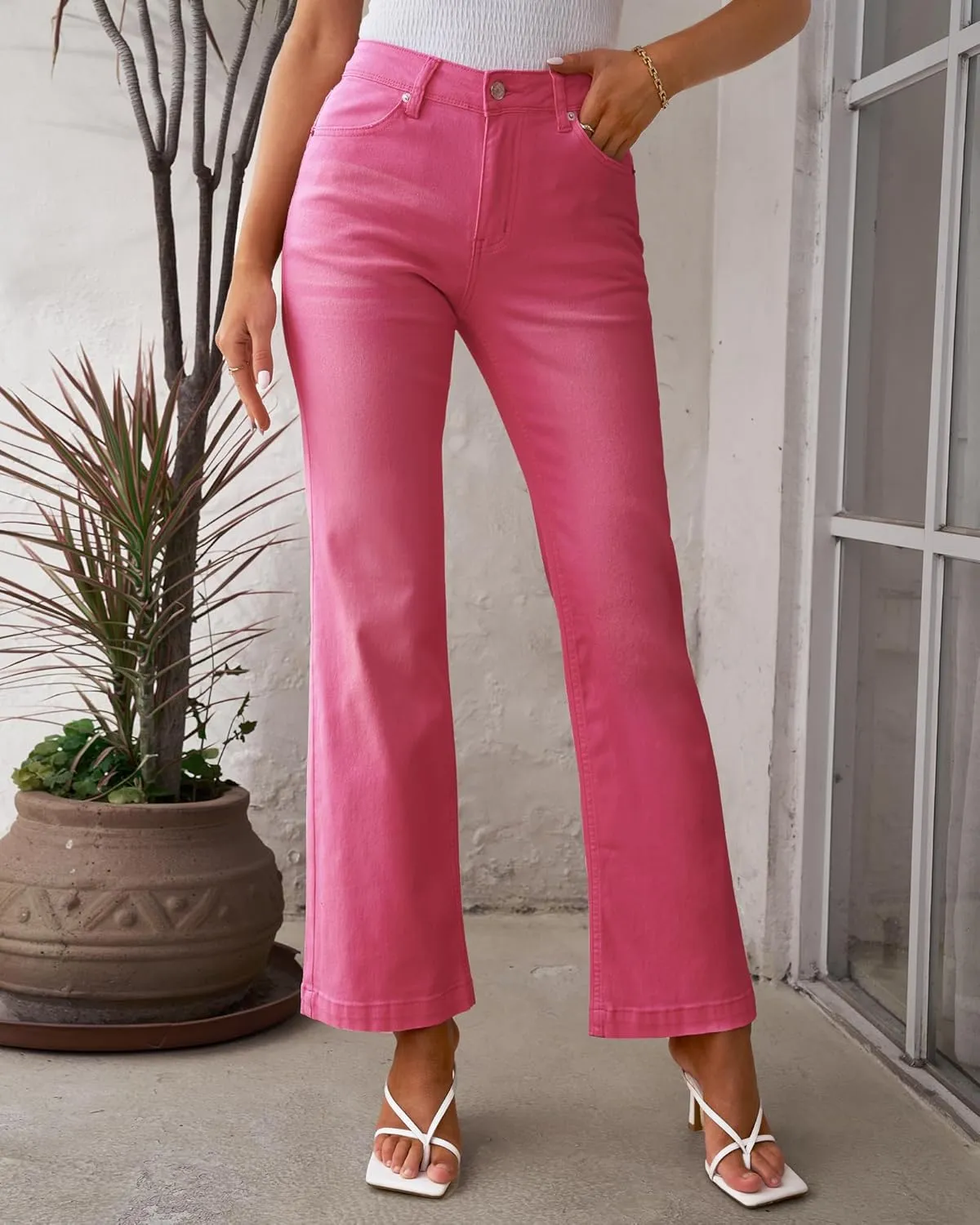 luvamia Wide Leg Jeans for Women High Waist Stretchy Classic Baggy Flare Jeans Denim Pants for Women