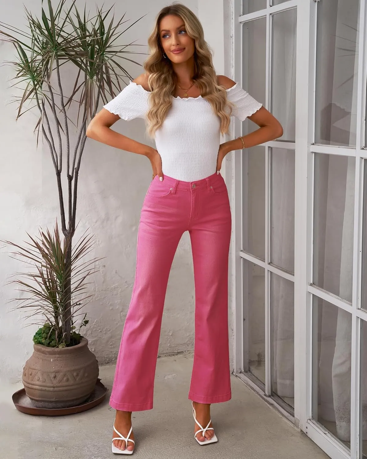 luvamia Wide Leg Jeans for Women High Waist Stretchy Classic Baggy Flare Jeans Denim Pants for Women