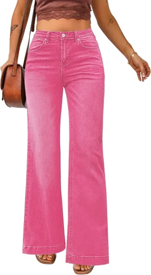 luvamia Wide Leg Jeans for Women High Waist Stretchy Classic Baggy Flare Jeans Denim Pants for Women