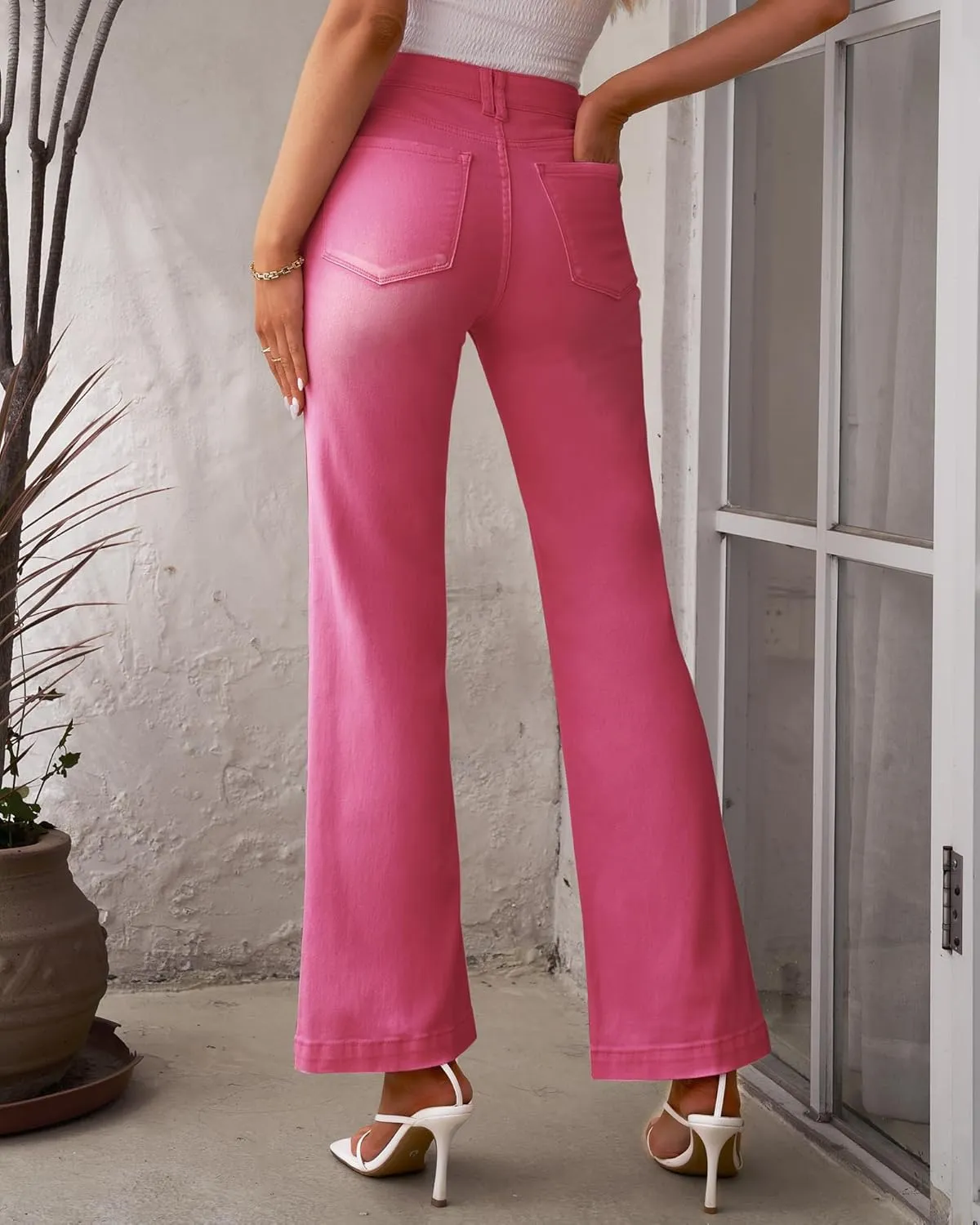 luvamia Wide Leg Jeans for Women High Waist Stretchy Classic Baggy Flare Jeans Denim Pants for Women