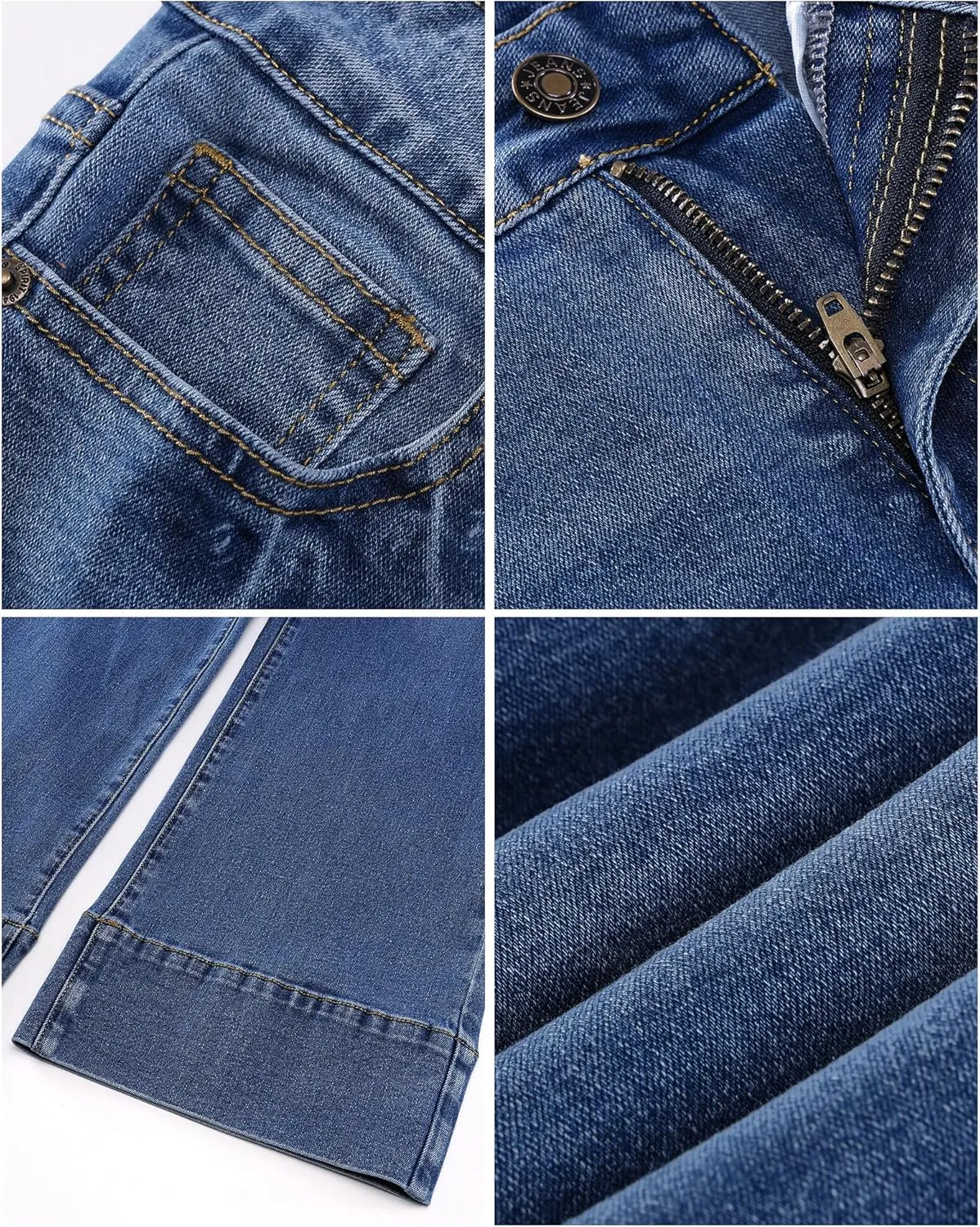 luvamia Wide Leg Jeans for Women High Waisted Flare Trendy Stretchy Denim Pants Baggy Classic Trouser Jeans with Pockets