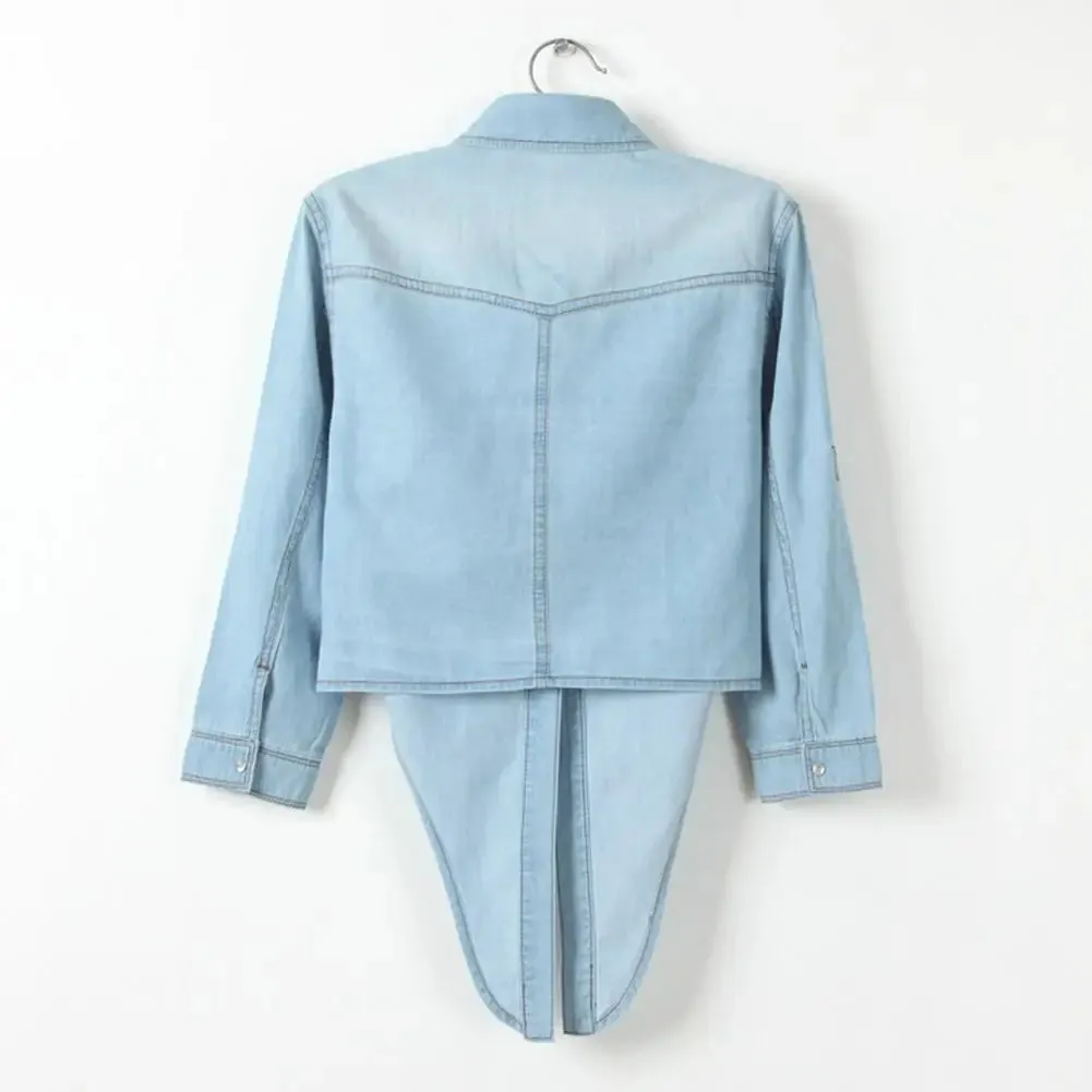 LVSANW Women Lightweight Jacket Women Loose Jacket Chic Half-sleeve Women's Cardigans Turn-down Collar Lace-up Design Shirt