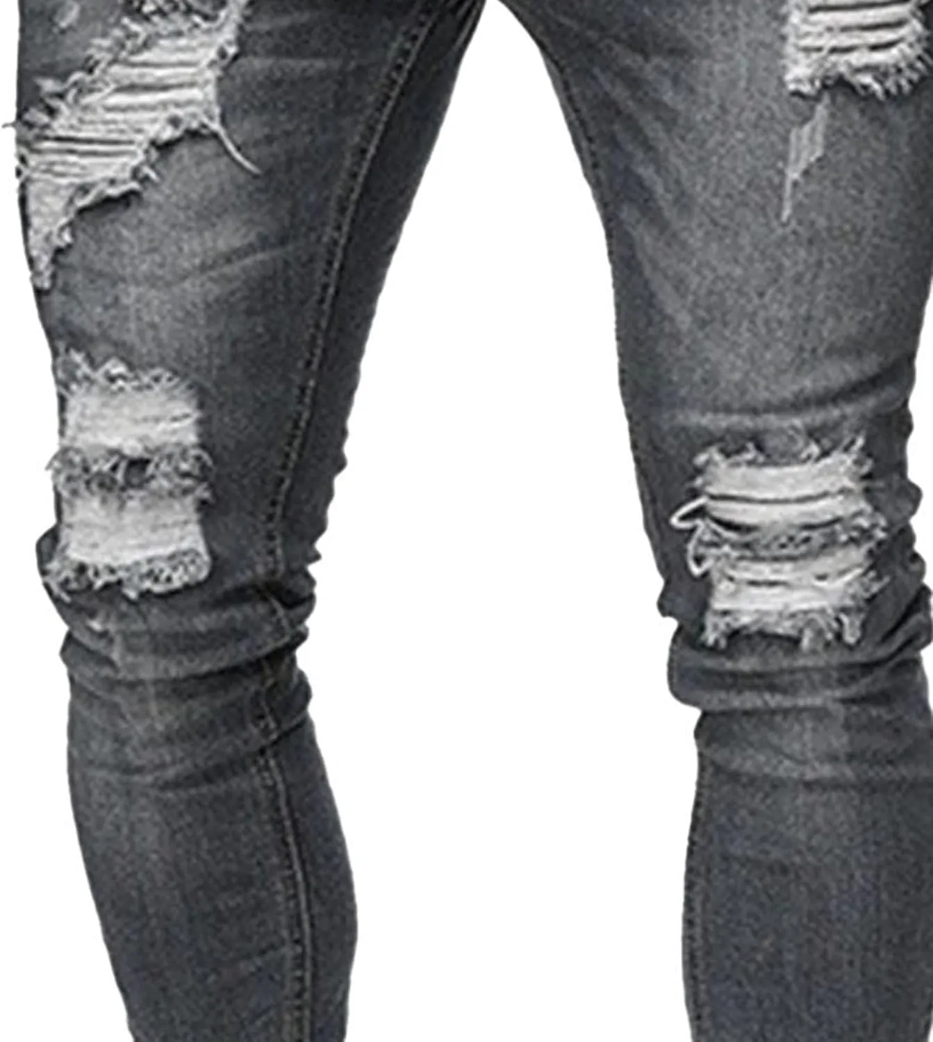 Maiyifu-GJ Men's Ripped Skinny Jeans Stretch Slim Fit Jeans Distressed Destroyed Straight Leg Denim Pants for Men