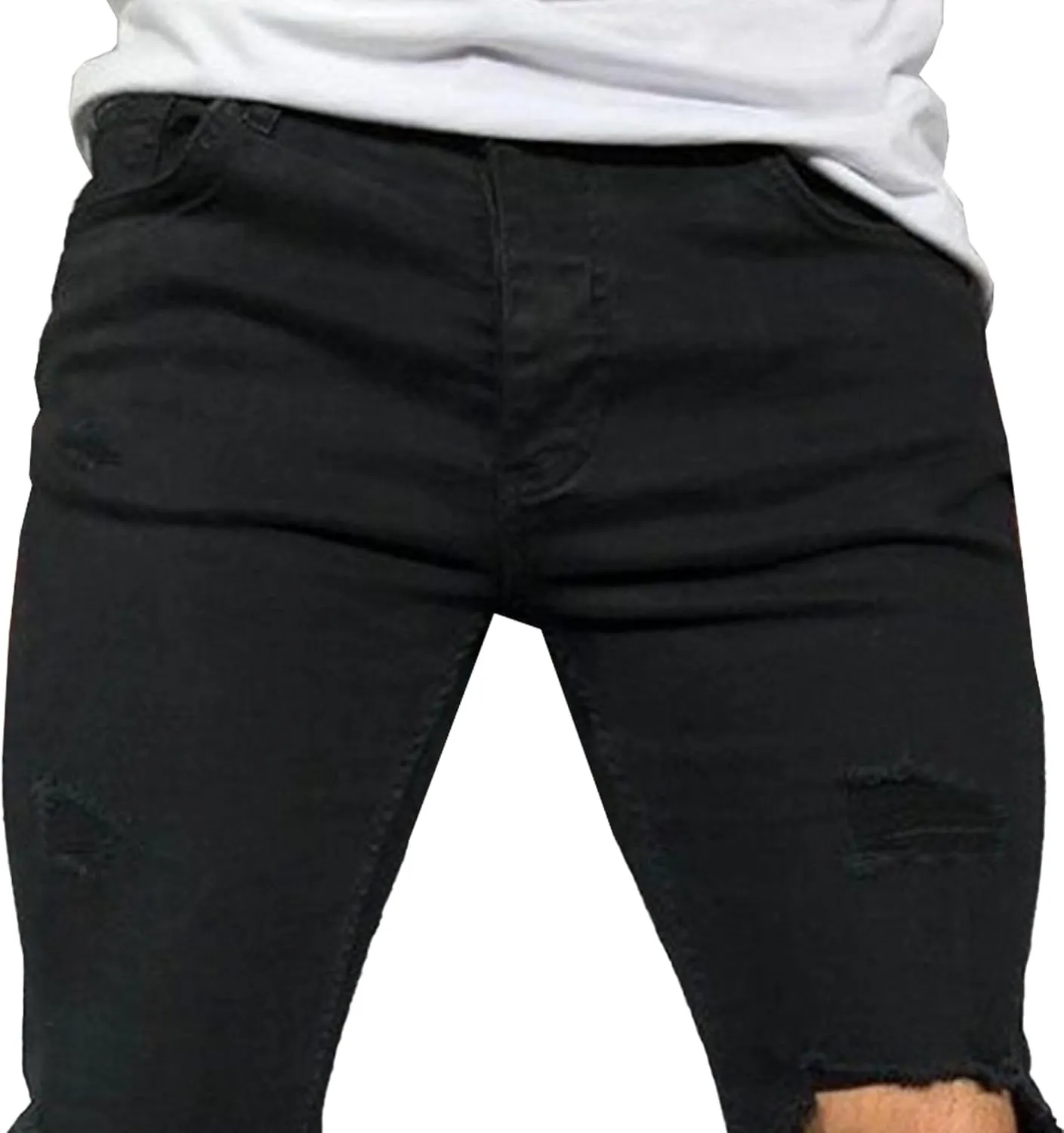 Maiyifu-GJ Men's Ripped Skinny Jeans Stretch Slim Fit Jeans Distressed Destroyed Straight Leg Denim Pants for Men