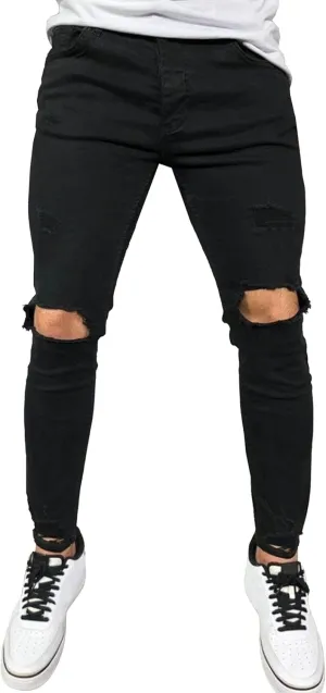 Maiyifu-GJ Men's Ripped Skinny Jeans Stretch Slim Fit Jeans Distressed Destroyed Straight Leg Denim Pants for Men