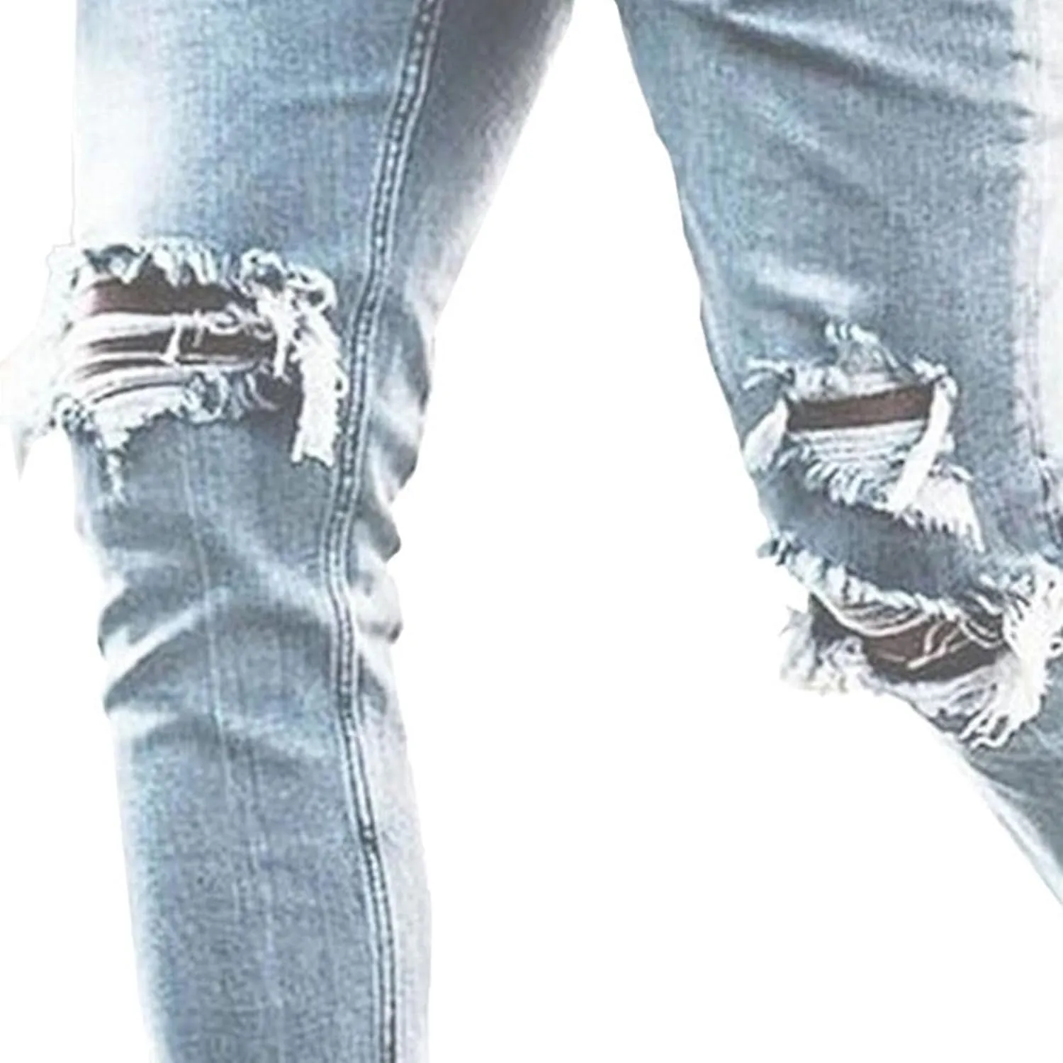 Maiyifu-GJ Mens Slim Fit Ripped Jeans Stretch Skinny Biker Jeans for Men Fashion Distressed Tapered Leg Denim Pants