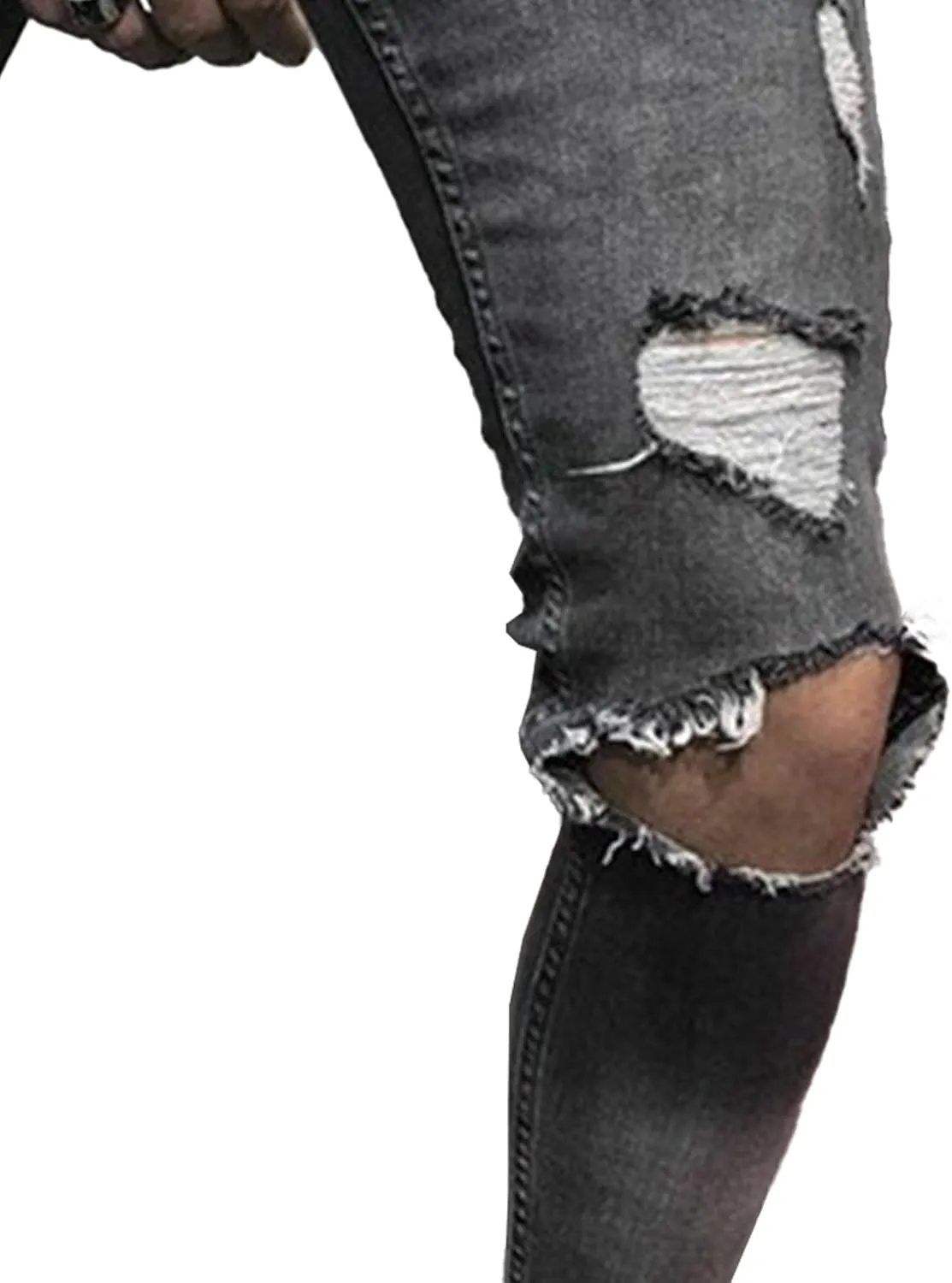 Maiyifu-GJ Slim Fit Jeans for Men Stretch Skinny Ripped Jeans Distressed Destroyed Straight Leg Denim Pants